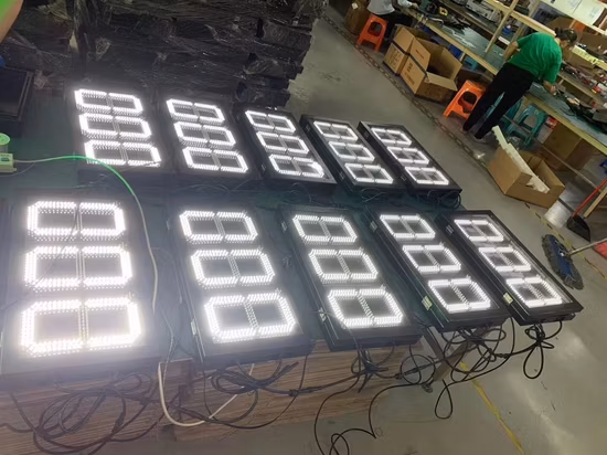 10 Zoll weißes 88,8 LED-Gaspreisschild, wasserdichte LED-Gaspreisanzeige für den Außenbereich