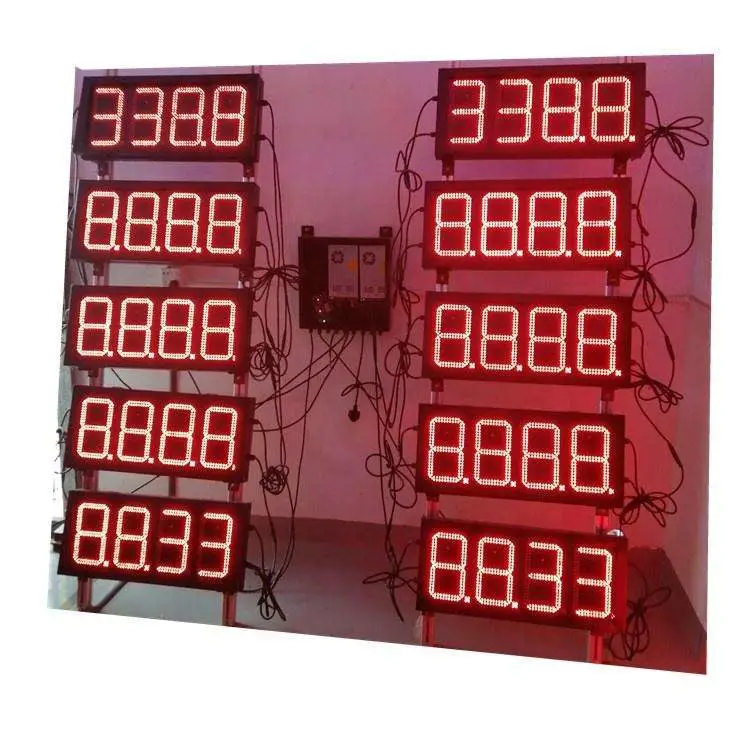 Outdoor Petrol Station Price Board 8inch 10inch 12inch 16inch 20inch 24inch Gas Station Petrol Price LED Display Sign